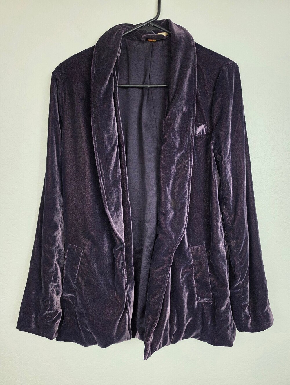 Free People Purple Velvet Blazer Jacket XS